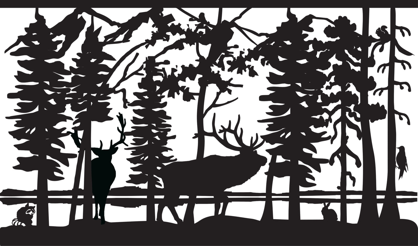 WILD-0043 Elk & Critters 30"H x 51"W