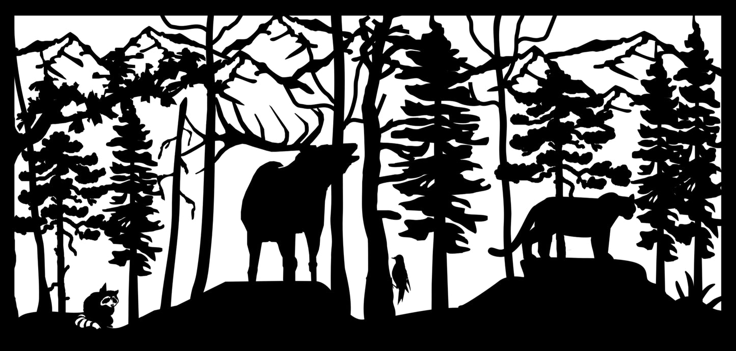WILD-0045 Mountain Animal Variety 30"H x 62"W