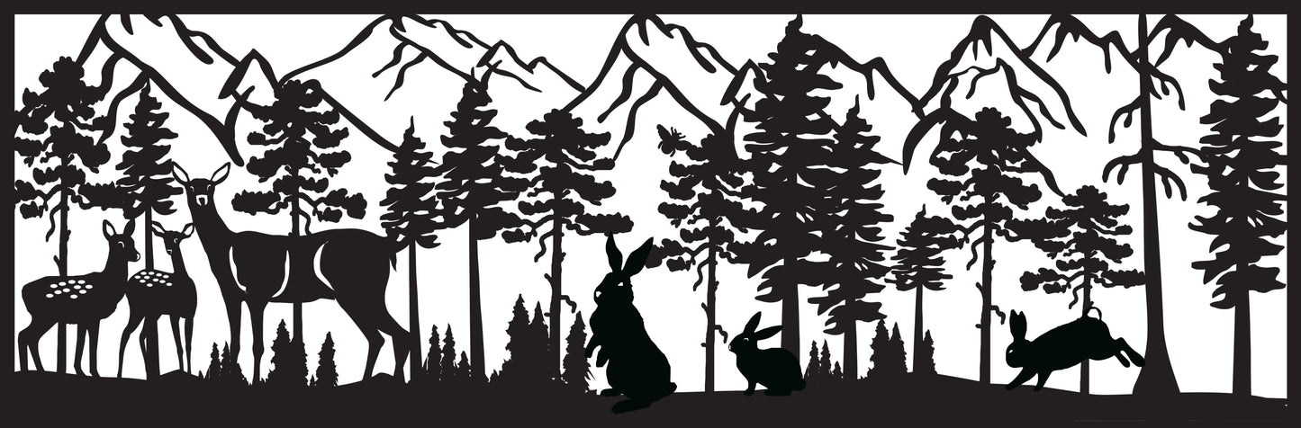 WILD-0049 Deer & Rabbits 24"H x 72"W