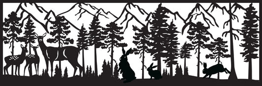WILD-0049 Deer & Rabbits 24"H x 72"W
