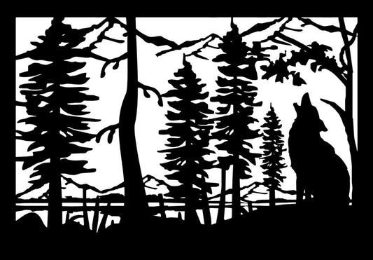 WOLF-0002 Lone Wolf Howl 30"H x 43"W