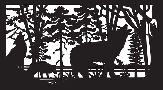 WOLF-0008 Wolves by Lake 30"H x 53.625"W